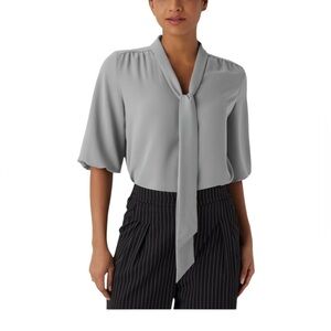 Halara V Neck Tie Front 3/4 Sleeve Work Shirt, Size M